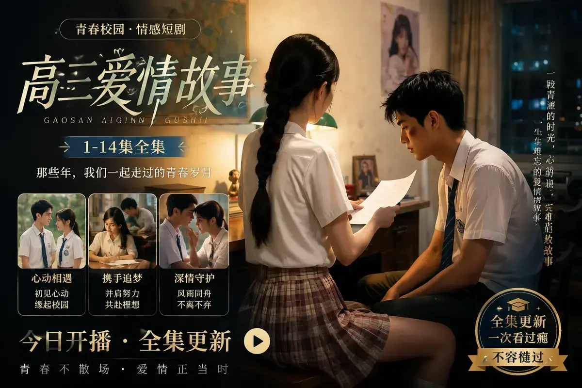 《AI 短剧高三爱情故事》高清完整版在线观看-校园恋曲初见心动误会虐心-毕业告白中字无删减版-高三爱情故事全集网盘资源流畅播放